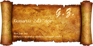 Gusatu Zádor névjegykártya
